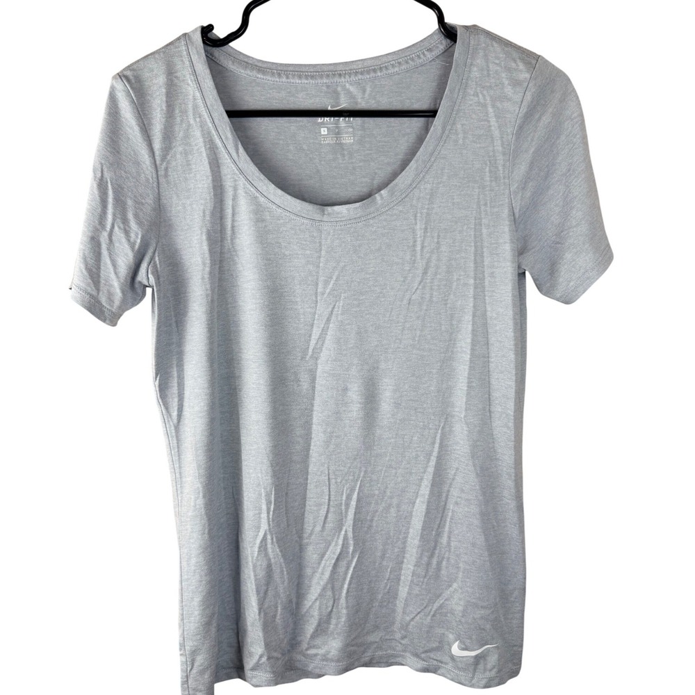 Nike Dri-FIT Womens Small Blue Gray Scoop Neck Short Sleeve Athletic Tee